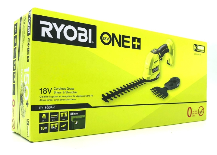 Ryobi RY18GSA-0 ONE+ 18V 2-in-1 Grass/Hedge Trimmer – Solo ryhmässä KOTI, TALOUS JA PUUTARHA / Työkalut & Tee itse / Muut sähkötyökalut @ TP E-commerce Nordic AB (D10127)