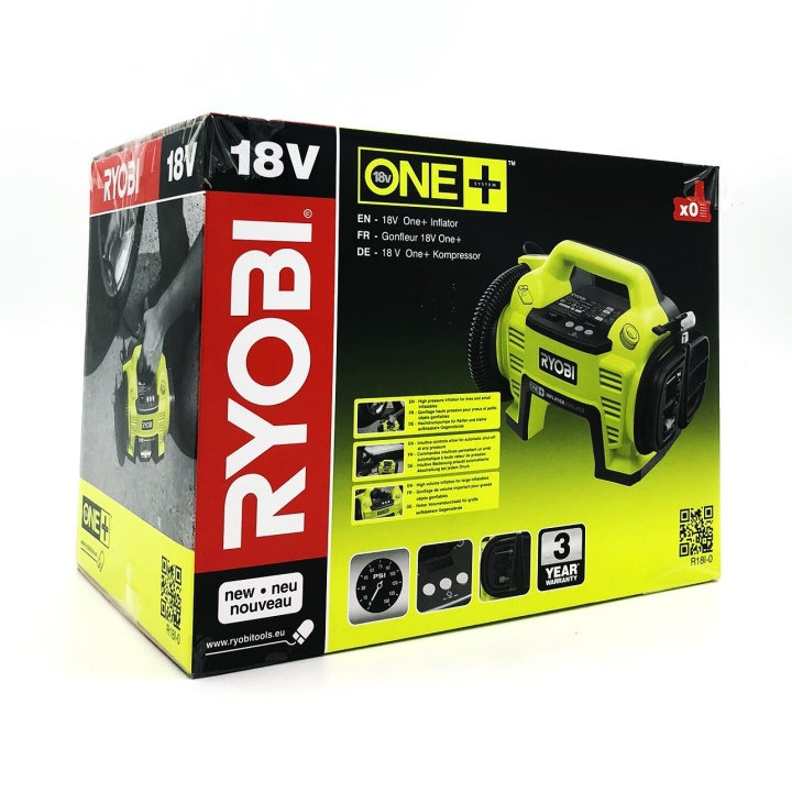 Ryobi One+ R18I-0 Air Compressor no battery ryhmässä KOTI, TALOUS JA PUUTARHA / Työkalut & Tee itse / Muut sähkötyökalut @ TP E-commerce Nordic AB (D10157)