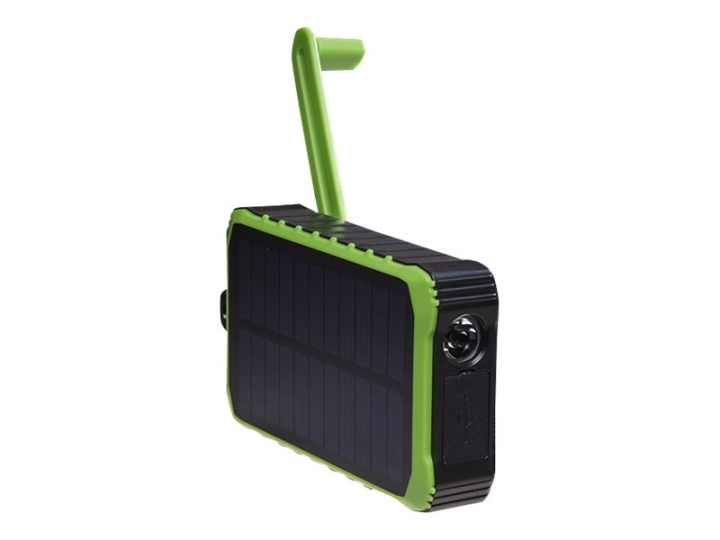 Denver PSO-10012 Solar Power Bank 10000mAh Black Green ryhmässä ÄLYPUHELIMET JA TABLETIT / Laturit & Kaapelit / Powerbanks @ TP E-commerce Nordic AB (D10159)