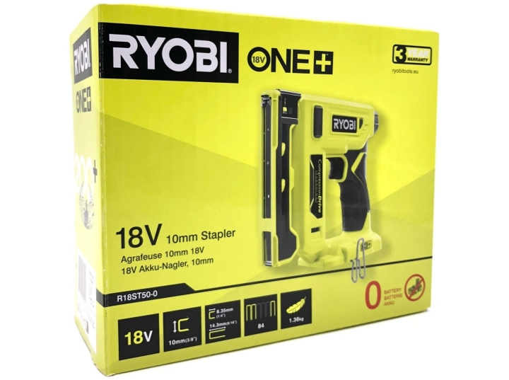 Ryobi One+ R18ST50-0 18V Staple Gun No Battery ryhmässä KOTI, TALOUS JA PUUTARHA / Työkalut & Tee itse / Muut sähkötyökalut @ TP E-commerce Nordic AB (D10194)