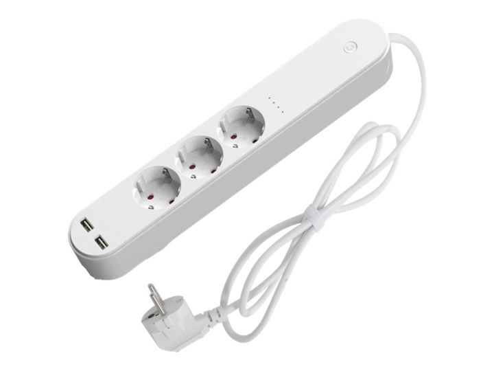 Denver SHP-310U Smart Power Strip 3-Outlet 16A White ryhmässä KOTI, TALOUS JA PUUTARHA / Sähkö & Valaistus / Jatkojohdot @ TP E-commerce Nordic AB (D10211)