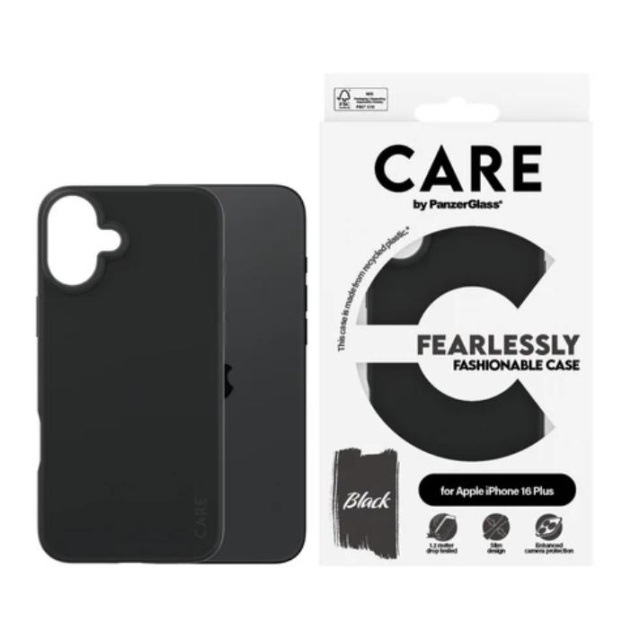 PanzerGlass CARE Fashionable Case for iPhone 16 Plus Black ryhmässä ÄLYPUHELIMET JA TABLETIT / Puhelimen suojakotelo / Apple / iPhone 16 @ TP E-commerce Nordic AB (D10252)