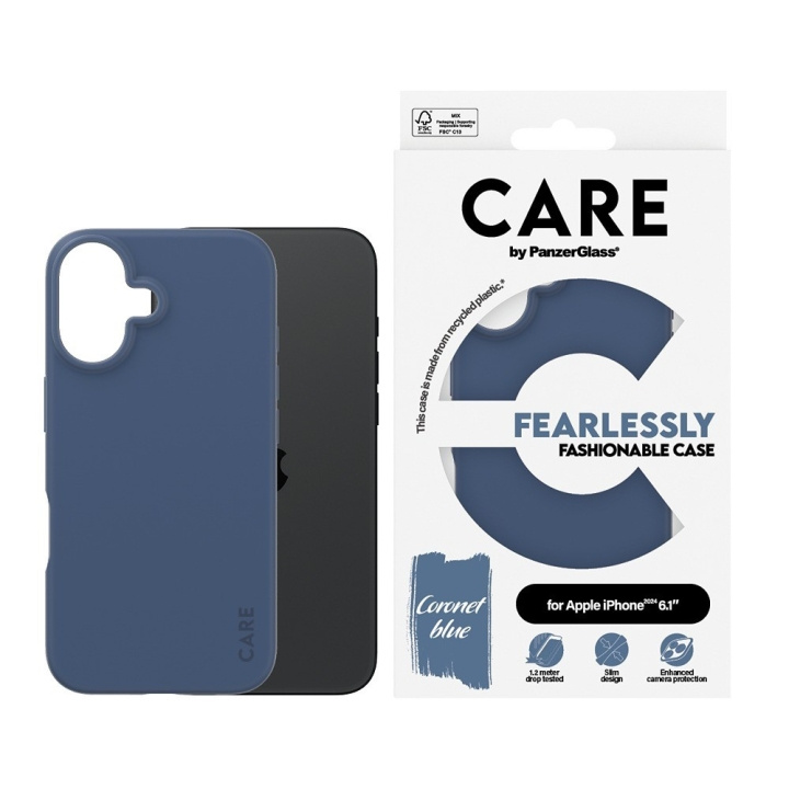 PanzerGlass CARE Fashionable Case for iPhone 16 Blue ryhmässä ÄLYPUHELIMET JA TABLETIT / Puhelimen suojakotelo / Apple / iPhone 16 @ TP E-commerce Nordic AB (D10254)