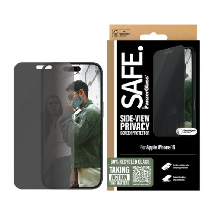 PanzerGlass SAFE. Privacy Screen Protector Apple iPhone 16, 15 | Ultra-Wide Fit ryhmässä ÄLYPUHELIMET JA TABLETIT / Puhelimen suojakotelo / Apple / iPhone 16 @ TP E-commerce Nordic AB (D10270)