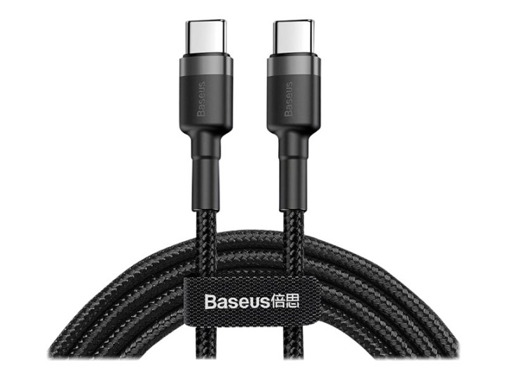 Baseus Cafule USB 2.0 USB Type-C cable 2m Black Grey ryhmässä TIETOKOONET & TARVIKKEET / Kaapelit & Sovittimet / USB / USB-C @ TP E-commerce Nordic AB (D10285)