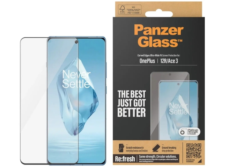 PanzerGlass Screen Protector OnePlus 12R, Ace 3 | Ultra-Wide Fit ryhmässä ÄLYPUHELIMET JA TABLETIT / Puhelimen suojakotelo / OnePlus @ TP E-commerce Nordic AB (D10297)