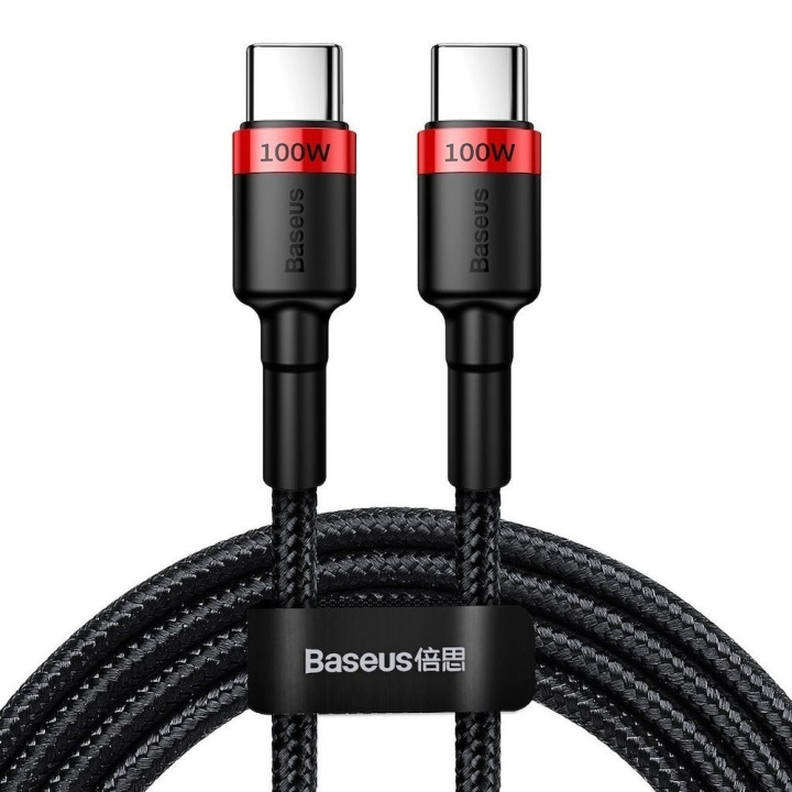 Baseus Cafule USB-C to USB-C cable 100W 2m Red/Black ryhmässä TIETOKOONET & TARVIKKEET / Kaapelit & Sovittimet / USB / USB-C @ TP E-commerce Nordic AB (D10310)