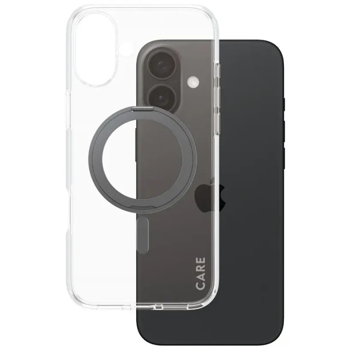 PanzerGlass CARE Kickstand Black for Apple iPhone 16 Plus ryhmässä ÄLYPUHELIMET JA TABLETIT / Puhelimen suojakotelo / Apple / iPhone 16 @ TP E-commerce Nordic AB (D10324)