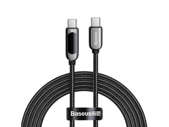 Baseus Cable USB-C to USB-C 2m Black ryhmässä TIETOKOONET & TARVIKKEET / Kaapelit & Sovittimet / USB / USB-C @ TP E-commerce Nordic AB (D10366)