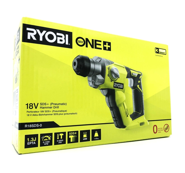 Ryobi One+ R18SDS-0 Rotary hammer No battery 18V 1.3Joule ryhmässä KOTI, TALOUS JA PUUTARHA / Työkalut & Tee itse / Muut sähkötyökalut @ TP E-commerce Nordic AB (D10372)