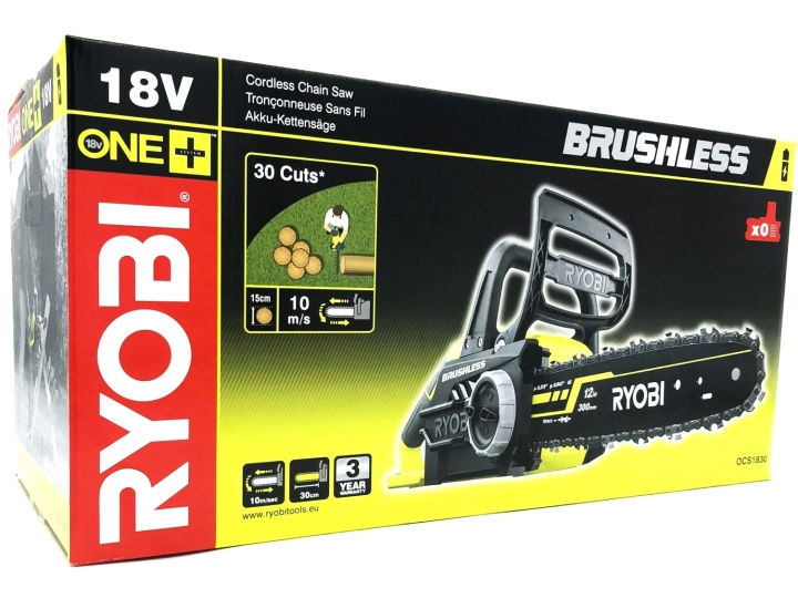 Ryobi One+ OCS1830 Chainsaw Electric 3.2kg ryhmässä KOTI, TALOUS JA PUUTARHA / Puutarhatuotteet / Puutarhatyökalut @ TP E-commerce Nordic AB (D10387)