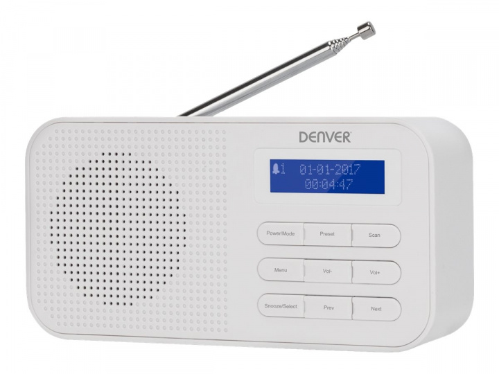 Denver DAB-42 DAB portable radio White ryhmässä KODINELEKTRONIIKKA / Ääni & Kuva / Kotiteatteri, HiFi ja kannettavat / Radio & Herätyskellot / Radio @ TP E-commerce Nordic AB (D10400)