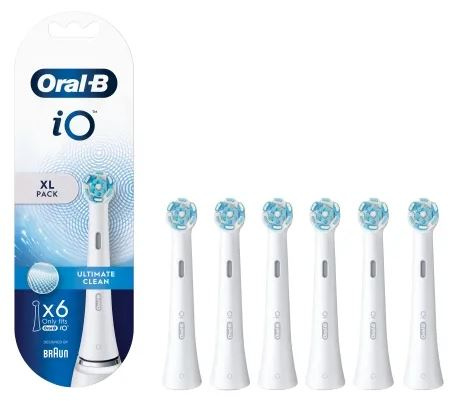 Oral B iO Ultimate Clean Brush heads, White 6 pcs ryhmässä KAUNEUS JA TERVEYS / Suunhoito / Sähköhammasharjat Tarvikkeet @ TP E-commerce Nordic AB (D10462)