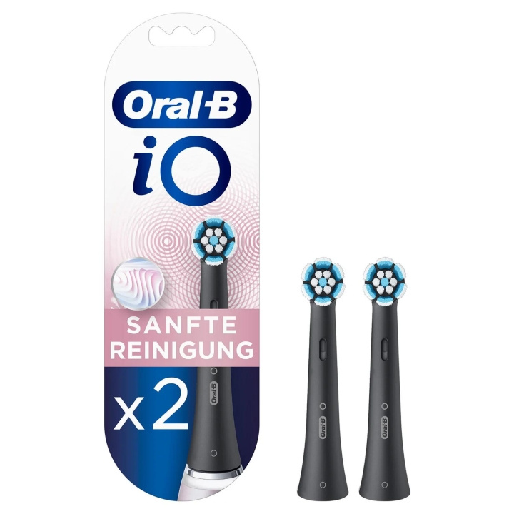 Oral-B iO Gentle Care Black brush heads, 2-pack ryhmässä KAUNEUS JA TERVEYS / Suunhoito / Sähköhammasharjat Tarvikkeet @ TP E-commerce Nordic AB (D10463)