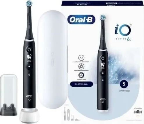 Oral B iO Series 6 Electric Toothbrush, Black Onyx ryhmässä KAUNEUS JA TERVEYS / Suunhoito / Sähköhammasharjat @ TP E-commerce Nordic AB (D10465)