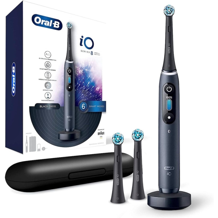 Oral B iO Series 8N Electric Toothbrush, Black Onyx ryhmässä KAUNEUS JA TERVEYS / Suunhoito / Sähköhammasharjat @ TP E-commerce Nordic AB (D10467)