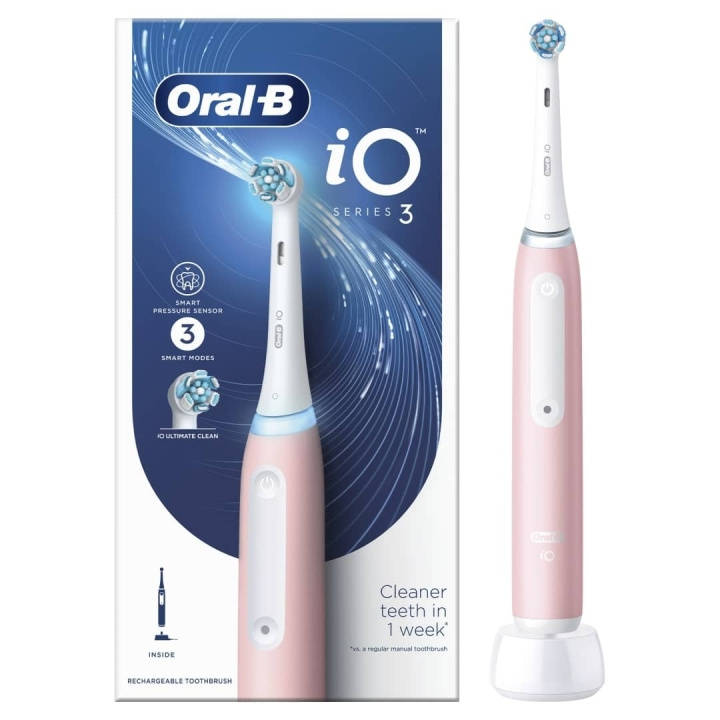 Oral B iO Series 3 Electric toothbrush, Blush Pink ryhmässä KAUNEUS JA TERVEYS / Suunhoito / Sähköhammasharjat @ TP E-commerce Nordic AB (D10471)