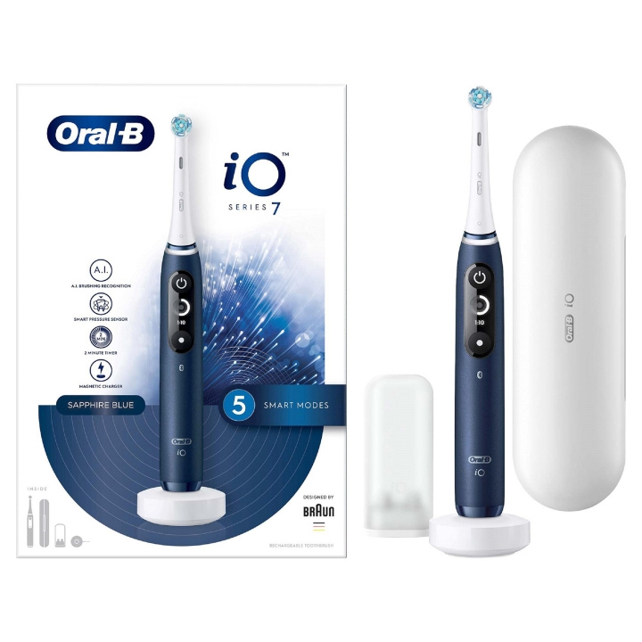 Oral B iO Series 7 Electric toothbrush, Blue ryhmässä KAUNEUS JA TERVEYS / Suunhoito / Sähköhammasharjat @ TP E-commerce Nordic AB (D10477)