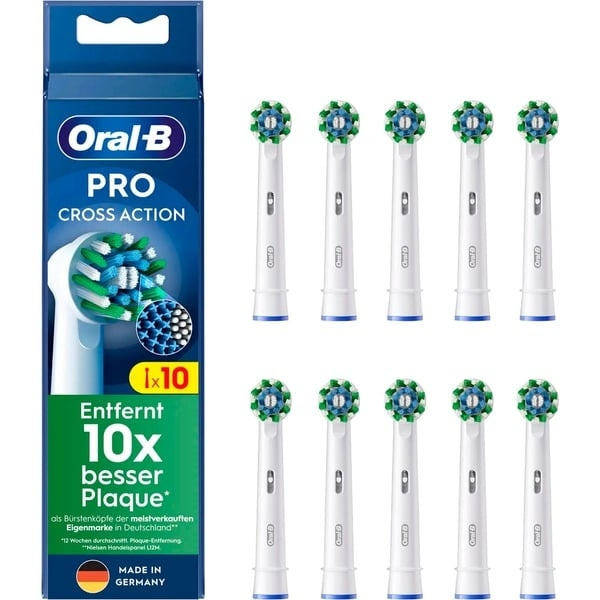 Oral B Cross Action Brush Heads, White 10 pcs ryhmässä KAUNEUS JA TERVEYS / Suunhoito / Sähköhammasharjat Tarvikkeet @ TP E-commerce Nordic AB (D10481)