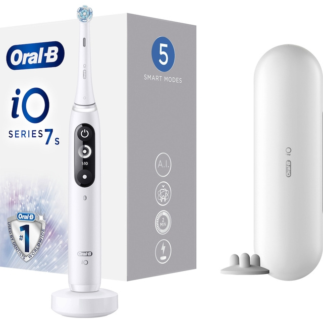 Oral B iO Series 7N Electric toothbrush, White Alabaster ryhmässä KAUNEUS JA TERVEYS / Suunhoito / Sähköhammasharjat @ TP E-commerce Nordic AB (D10490)