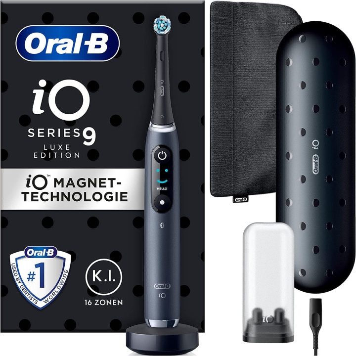 Oral B iO Series 9 Electric toothbrush, Black Onyx Luxe Edition ryhmässä KAUNEUS JA TERVEYS / Suunhoito / Sähköhammasharjat @ TP E-commerce Nordic AB (D10492)