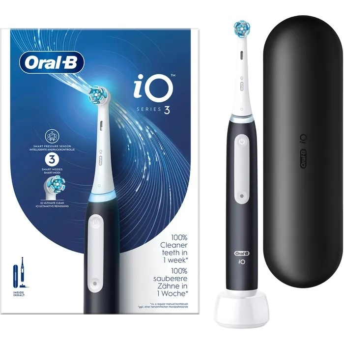 Oral B iO Series 3 Electric toothbrush, Black ryhmässä KAUNEUS JA TERVEYS / Suunhoito / Sähköhammasharjat @ TP E-commerce Nordic AB (D10493)