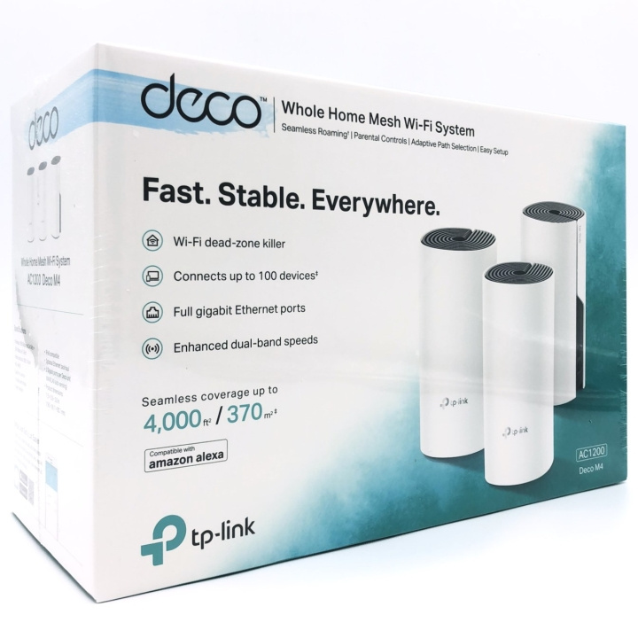 TP-Link DECO M4 Wi-Fi-system Desktop ryhmässä TIETOKOONET & TARVIKKEET / Verkko / Wifi-vahvistimet @ TP E-commerce Nordic AB (D10514)