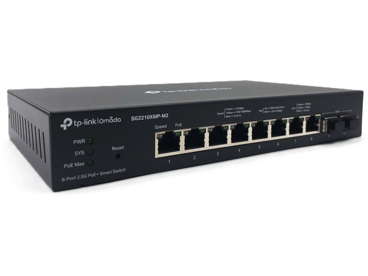 TP-Link Omada SG2210XMP-M2 V1.6 Switch 8-portar 2,5 Gigabit Ethernet PoE+ ryhmässä TIETOKOONET & TARVIKKEET / Verkko / Kytkimet @ TP E-commerce Nordic AB (D10524)