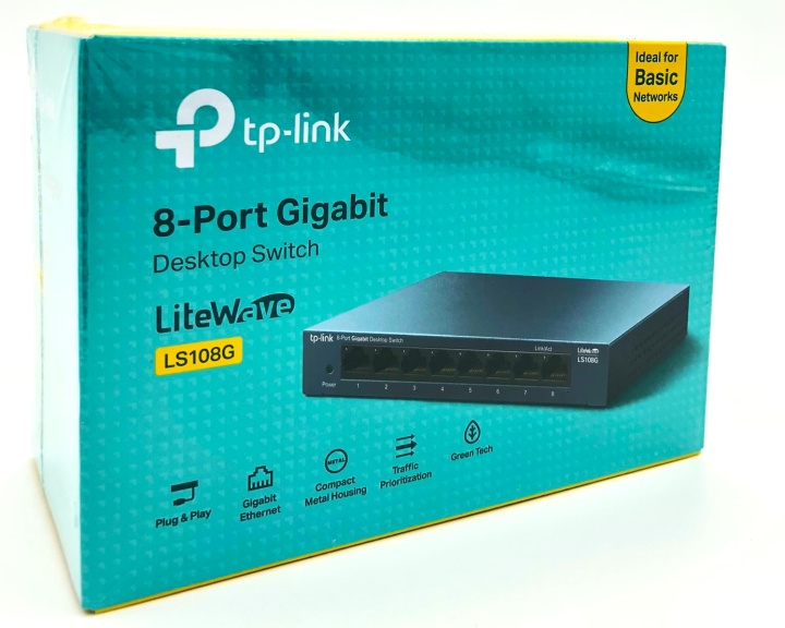 TP-Link LiteWave LS108G Switch 8-port Gigabit ryhmässä TIETOKOONET & TARVIKKEET / Verkko / Kytkimet @ TP E-commerce Nordic AB (D10624)