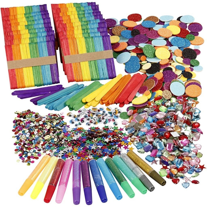 Creative Toys DIY Kit - Glitter & Wood Sticks Mega Set (97435) ryhmässä LELUT, TUOTTEET LAPSILLE JA VAUVOILLE / Leikkikalut, Askartelu &Pelit / Käsityöt @ TP E-commerce Nordic AB (D10938)