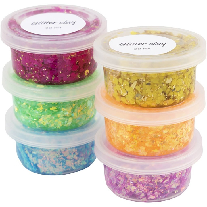 Creative Toys DIY Kit - Glitter Clay 6 kpl (78746) ryhmässä LELUT, TUOTTEET LAPSILLE JA VAUVOILLE / Leikkikalut, Askartelu &Pelit / Käsityöt @ TP E-commerce Nordic AB (D10998)