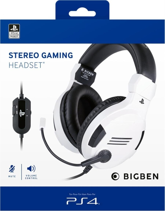 Bigben playstation 4 HW Bigben Stereo Gaming Headset v3 (valkoinen) ryhmässä KODINELEKTRONIIKKA / Pelikonsolit & Tarvikkeet / Sony PlayStation 4 / Tarvikkeet @ TP E-commerce Nordic AB (D11162)