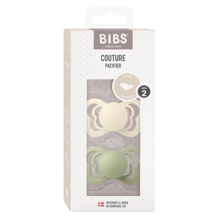 BIBS Tutti Couture 2 PACK - Ivory/Sage - koko 2 ryhmässä LELUT, TUOTTEET LAPSILLE JA VAUVOILLE / Vauvatuotteet / Tutit & Hammasrenkaat @ TP E-commerce Nordic AB (D11293)