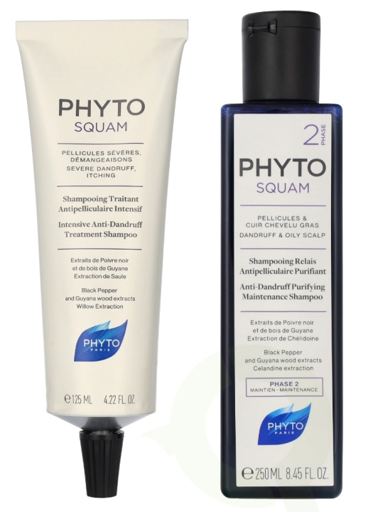 Phyto Phytosquam Purifying Shampoo Duo Set 375 ml Maintenance Shampoo 250ml/Treatment Shampoo 125ml ryhmässä KAUNEUS JA TERVEYS / Hiukset &Stailaus / Hiustenhoito / Shampoo @ TP E-commerce Nordic AB (D11771)