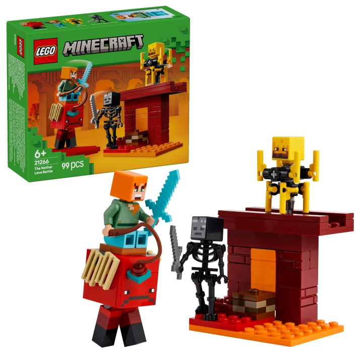 LEGO Minecraft - Nether Lava Battle (21266) ryhmässä LELUT, TUOTTEET LAPSILLE JA VAUVOILLE / Leikkikalut, Askartelu &Pelit / Rakennuslelut / Lego @ TP E-commerce Nordic AB (D12343)