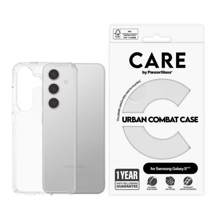 CARE by PanzerGlass - Flagship Case läpinäkyvä Urban Combat w. Clear Frame Samsung Galaxy S25 ryhmässä ÄLYPUHELIMET JA TABLETIT / Puhelimen suojakotelo / Samsung @ TP E-commerce Nordic AB (D12469)