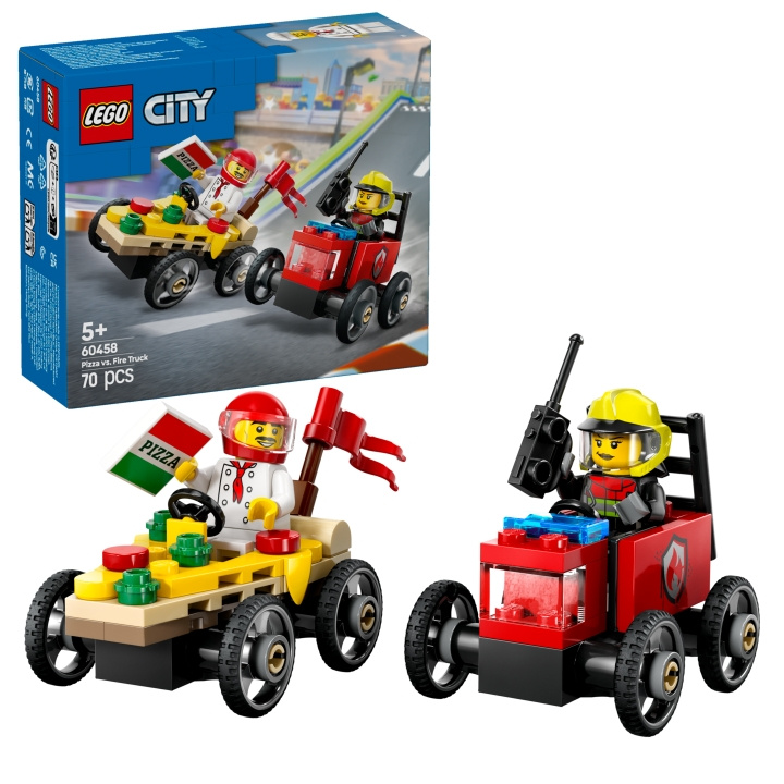 LEGO LEGO City - Race Car Pack: Pizza vs. paloauto (60458) (60458) ryhmässä LELUT, TUOTTEET LAPSILLE JA VAUVOILLE / Leikkikalut, Askartelu &Pelit / Rakennuslelut / Lego @ TP E-commerce Nordic AB (D12512)