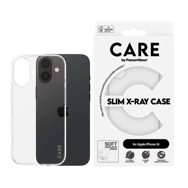 CARE by PanzerGlass - Kotelo - Läpinäkyvä - iPhone 16 ryhmässä ÄLYPUHELIMET JA TABLETIT / Puhelimen suojakotelo / Apple / iPhone 16 @ TP E-commerce Nordic AB (D12566)