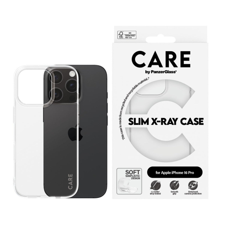 CARE by PanzerGlass - Kotelo - Läpinäkyvä - iPhone 16 Pro ryhmässä ÄLYPUHELIMET JA TABLETIT / Puhelimen suojakotelo / Apple / iPhone 16 @ TP E-commerce Nordic AB (D12572)