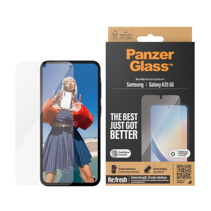 PanzerGlass Näytönsuoja - Samsung Galaxy A35 5G - Ultra-Wide Fit (erittäin laaja istuvuus) ryhmässä ÄLYPUHELIMET JA TABLETIT / Puhelimen suojakotelo / Samsung @ TP E-commerce Nordic AB (D12583)