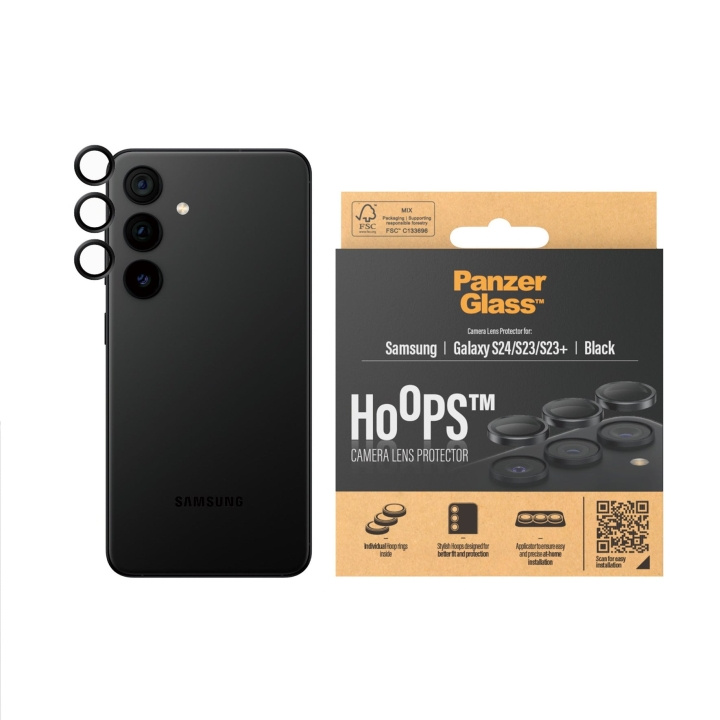 PanzerGlass Hoops - Kameran linssisuojus - Samsung Galaxy S24/S23/S23 Plus - musta ryhmässä ÄLYPUHELIMET JA TABLETIT / Puhelimen suojakotelo / Samsung @ TP E-commerce Nordic AB (D12590)