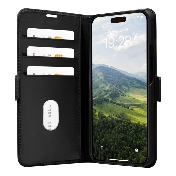 dbramante1928 Copenhagen Flip Case - iPhone 15 Pro - Musta ryhmässä ÄLYPUHELIMET JA TABLETIT / Puhelimen suojakotelo / Apple / iPhone 15 @ TP E-commerce Nordic AB (D12624)