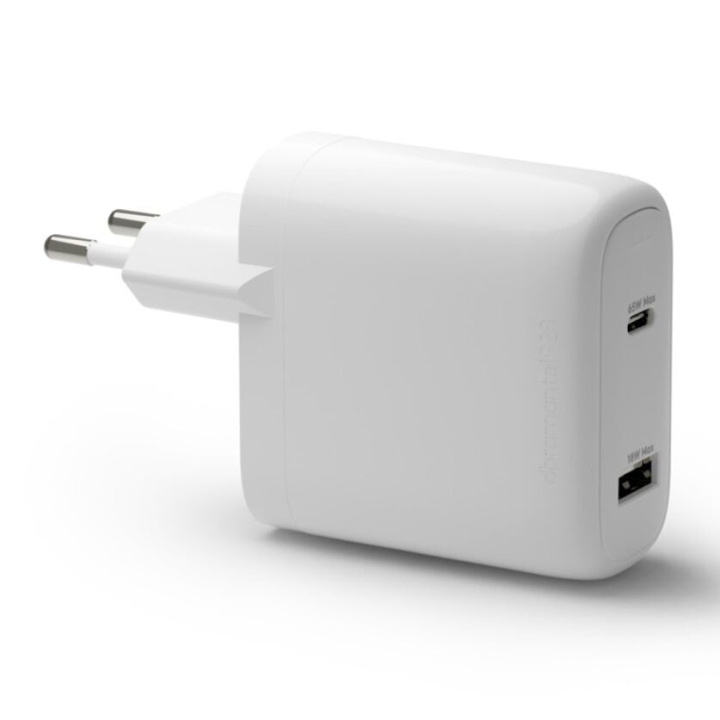 dbramante1928 Re-charge - seinälaturi GaN - USB-C 65W+18W EU - valkoinen ryhmässä TIETOKOONET & TARVIKKEET / Kaapelit & Sovittimet / USB / USB-C @ TP E-commerce Nordic AB (D12827)