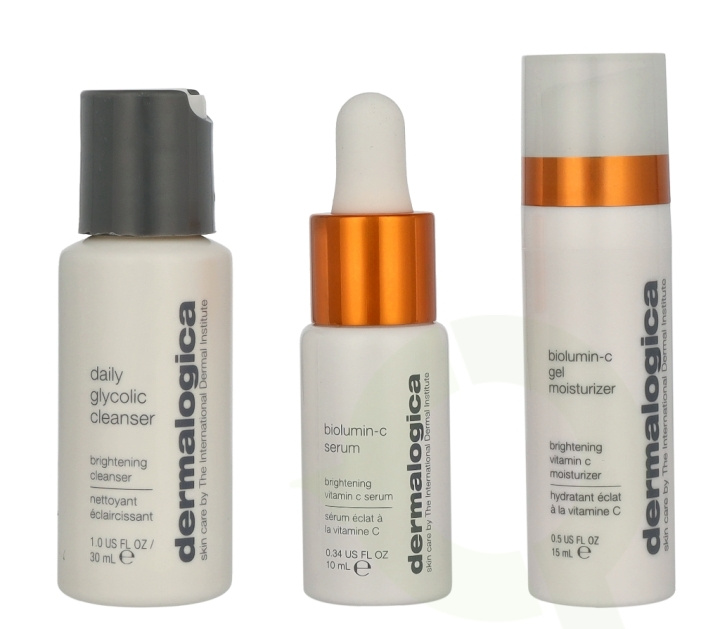 Dermalogica Daily Brightness Boosters Skin Set 55 ml Biolumin-C Serum 10ml/Biolumin-C Moisturizer 15ml/Daily Glycolic Cleanser 30ml ryhmässä KAUNEUS JA TERVEYS / Ihonhoito / Kasvot / Päivävoide @ TP E-commerce Nordic AB (D13147)