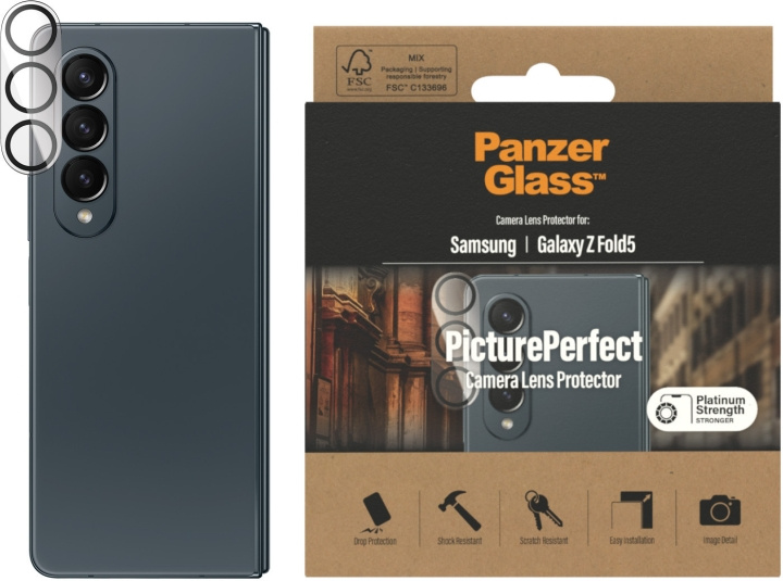 PanzerGlass PicturePerfect -kameran linssinsuoja, Samsung Galaxy Z Fold5 ryhmässä ÄLYPUHELIMET JA TABLETIT / Puhelimen suojakotelo / Samsung @ TP E-commerce Nordic AB (D13467)