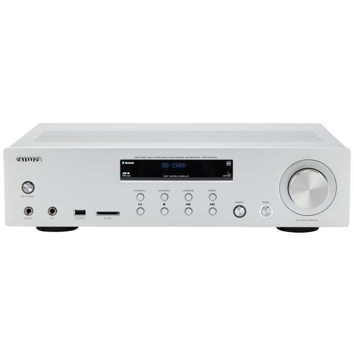 AIWA Förstärkare med Bluetooth 2 x 60 Watt RMS Silver ryhmässä KODINELEKTRONIIKKA / Ääni & Kuva / Kotiteatteri, HiFi ja kannettavat / Vahvistin & Receiver @ TP E-commerce Nordic AB (D13540)