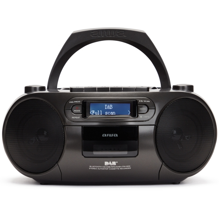 AIWA Radio med CD-spelare, Kassettband och Bluetooth Svart ryhmässä KODINELEKTRONIIKKA / Ääni & Kuva / Kotiteatteri, HiFi ja kannettavat / Kannettavat musiikkisoittimet / CD-sottimet @ TP E-commerce Nordic AB (D13564)