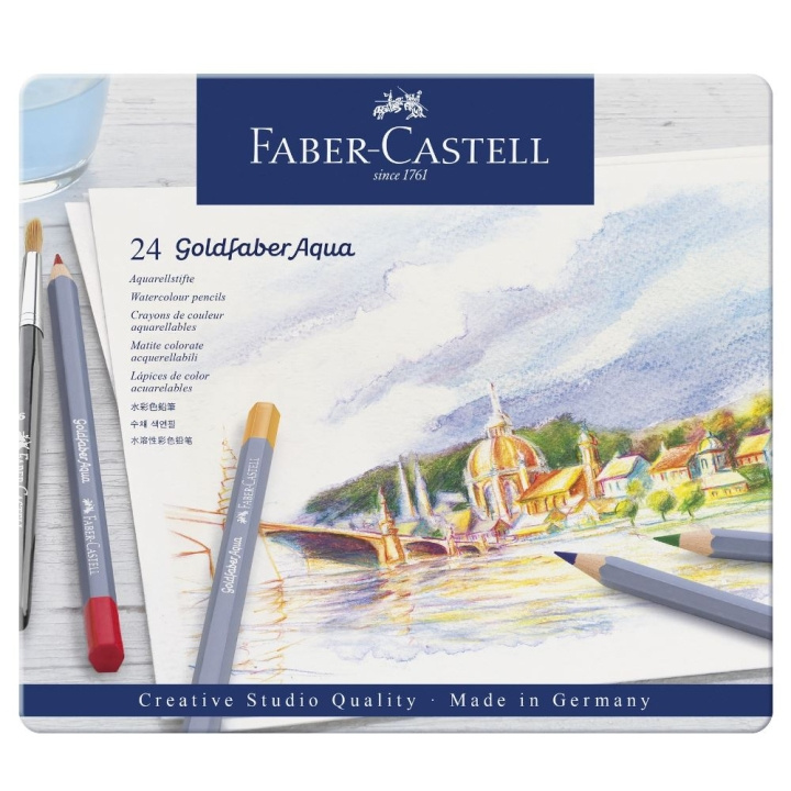 Faber-Castell Goldfaber akvarellipurkki, 24 kpl (114624) ryhmässä URHEILU, VAPAA-AIKA JA HARRASTUS / Harrastus / Maalaa ja piirrä / Kynät, liidut ja tussit @ TP E-commerce Nordic AB (D13666)