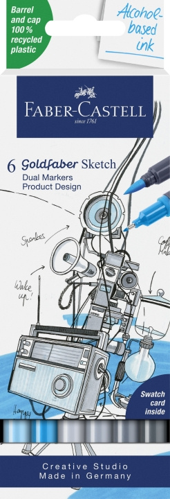 Faber-Castell Sketch Marker Gofa 6ct set prod. design (164806) ryhmässä URHEILU, VAPAA-AIKA JA HARRASTUS / Harrastus / Maalaa ja piirrä / Kynät, liidut ja tussit @ TP E-commerce Nordic AB (D13732)