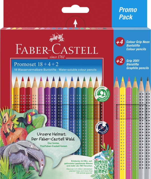 Faber-Castell Kampanjasarja Colour Grip (18+4+2 kpl) (201540) ryhmässä URHEILU, VAPAA-AIKA JA HARRASTUS / Harrastus / Maalaa ja piirrä / Kynät, liidut ja tussit @ TP E-commerce Nordic AB (D13736)